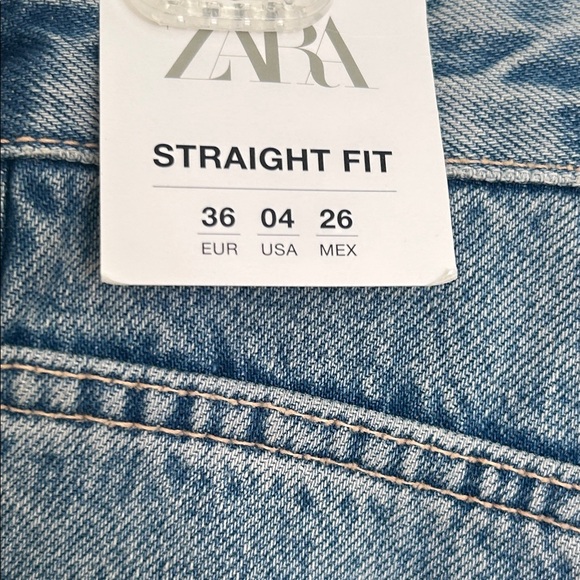 ZARA NWT High Rise Straight Leg Denim Jeans Women's Size 4 - Picture 6 of 8